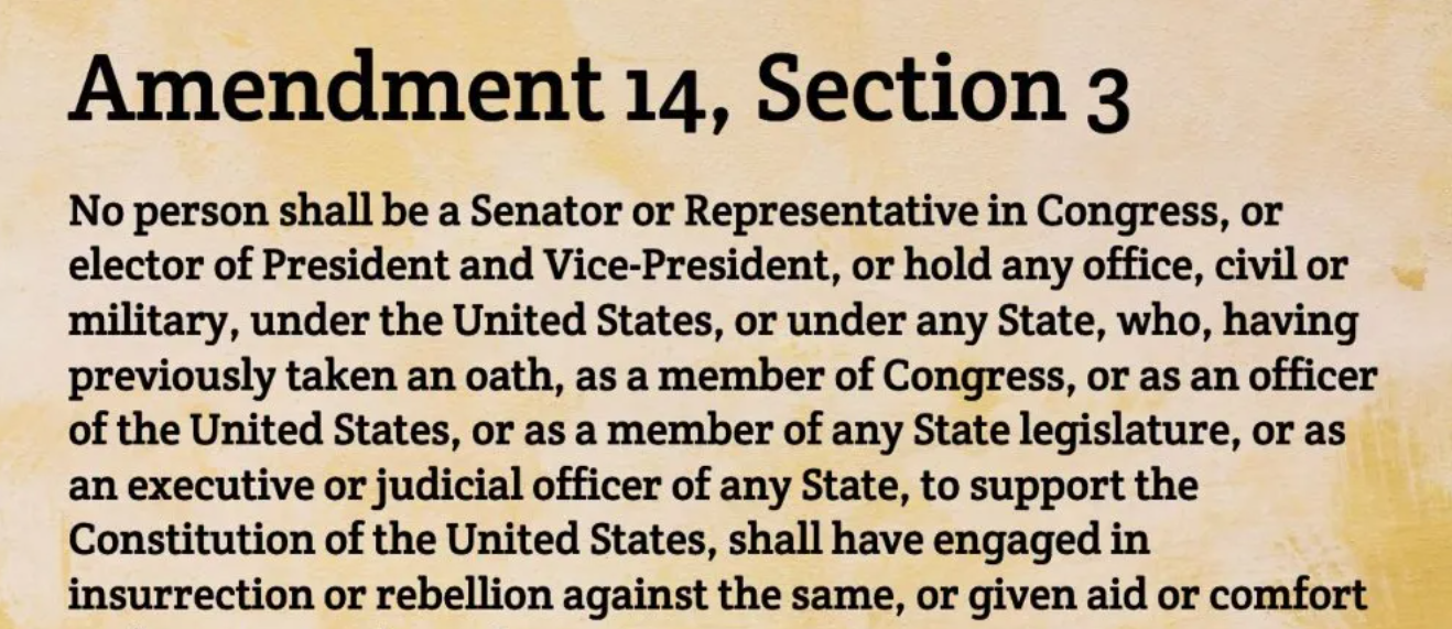 The 14th Amendments Disqualification Clause Was Drafted To Protect The Republic From Violent 2920